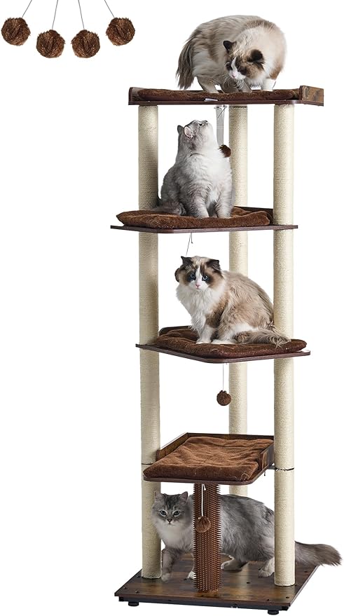 FourFurPets Heavy Duty Cat Tree, 67.7" Cat Tree by FourFurPets