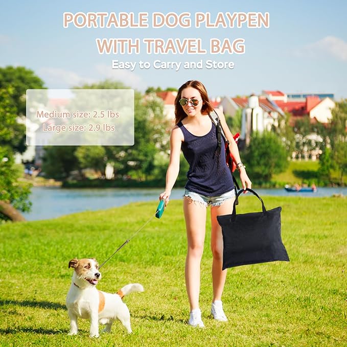 Dog Play Pen with Waterproof pad, Portable Dog Crates - Image 9