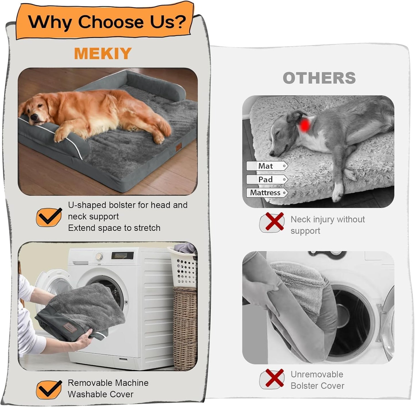 Small Dog Bed Orthopedic Washable Cat Bed Memory Foam Small Couch Sofa Indoor Comfy Pet Beds with Waterproof Removable Cover & Non-Slip Bottom