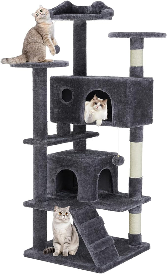 DUMOS 54-inch Indoor Cat Tree Tower –Multi-Level Pet House by DumosLifestyle