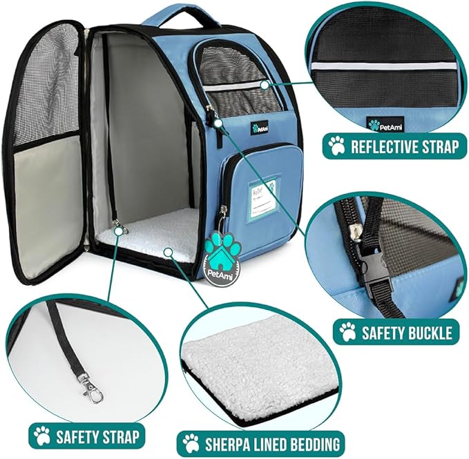 PetAmi Dog Backpack Carrier for Small Medium Dogs Large Cats up to 18 lbs - Image 4
