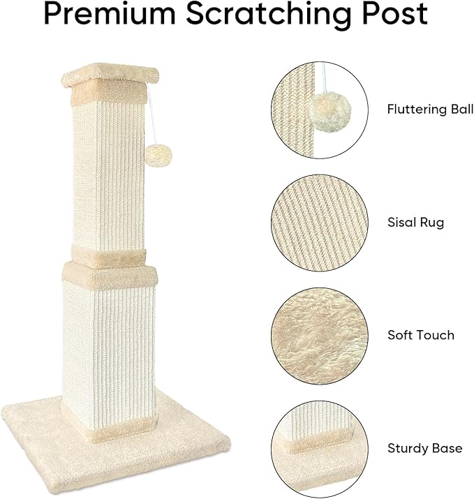 Cat Scratching Post for Large Cats, Cat Scratcher for Indoor Cats Adults - Image 2
