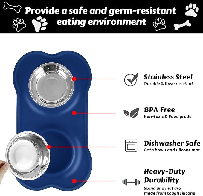 AsFrost Dog Food Bowls Stainless Steel Dog Bowls, Food Water Bowl Set - Image 4