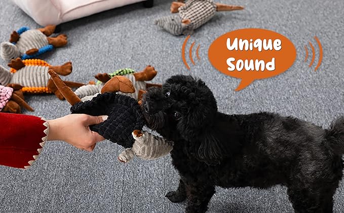 Hollypet Plush Dog Squeaky Toy Stuffed Armadillo Animal Pet Puppy Chew Toys - Image 9