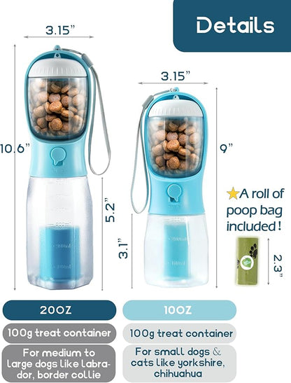 Portable Water Bottle for Small Dogs, 3 in 1 Animal Pet Travel Bowl Dispenser - Image 3