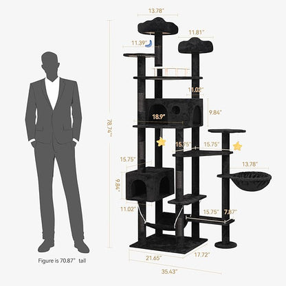Meecal 79inch Giant Cat Tree for Heavy Duty Big Cats, Cat Condo - Image 3