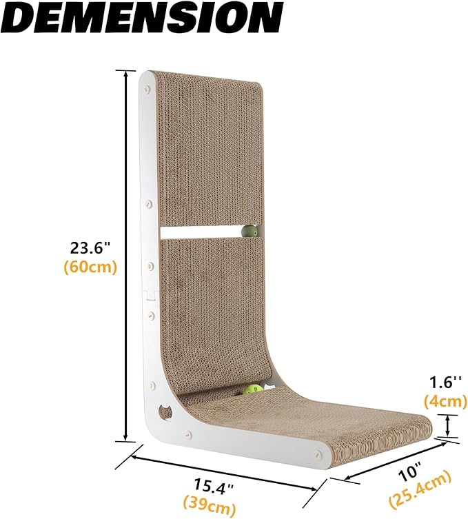 SMARTBEAN Cardboard Cat Scratcher, Vertical Cat Scratching Board, 23.6 Inch - Image 4