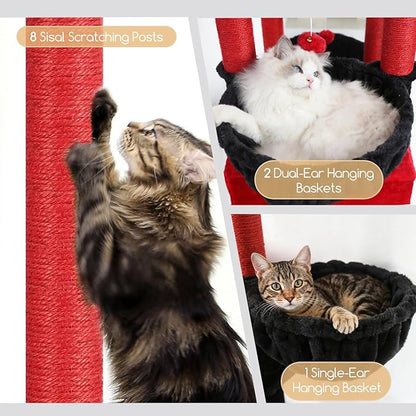 Globlazer Extra Large Gothic Cat Tree Tower, 82in Tall Goth Heavy Duty Cat Tree - Image 5