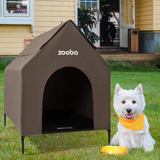 Zooba 29" 2-in-1 Dog House for Medium Dogs, Elevted Dog House Outdoor/Indoor by Zooba