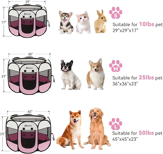 Dog Cat Playpen Indoor Outdoor for Puppy Pet Travel, Dogs Enclosure Tent Crates - Image 6