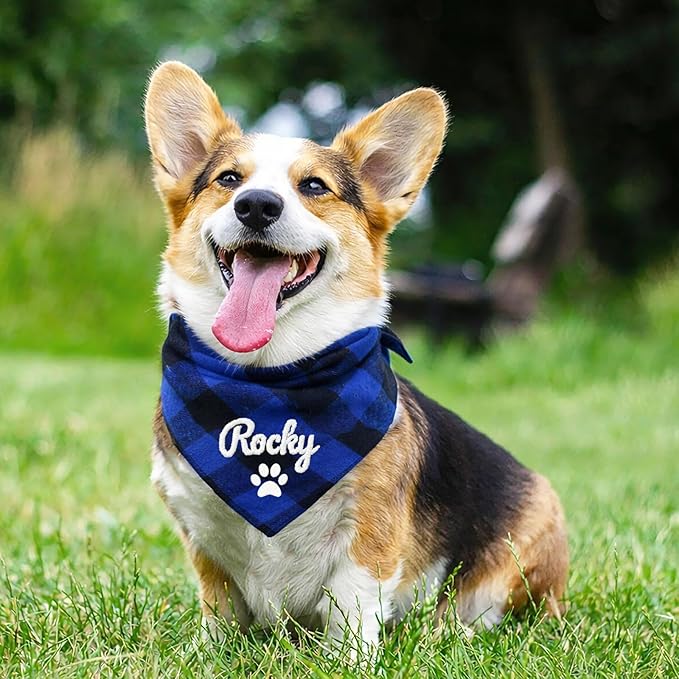 Personalized Dog Scarf Embroidered Name, Custom Dog Bandana - Image 2