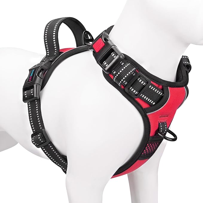 PHOEPET Reflective Dog Harness Large Breed Adjustable No Pull Vest by PHOEPET
