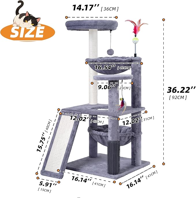 Multi-Level Cat Tree for Indoor Cats, Cat Tree Tower - Image 8