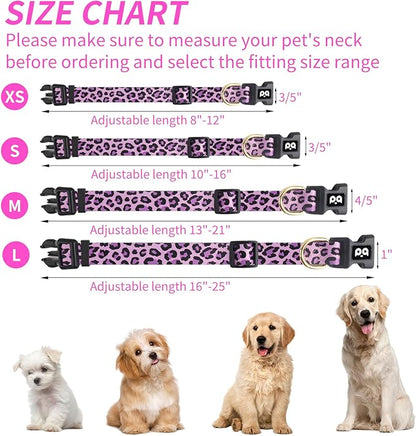 QQPETS Adjustable Soft Dog Collar: Print Flower Pink Multicolor Cute Patterns - Image 6
