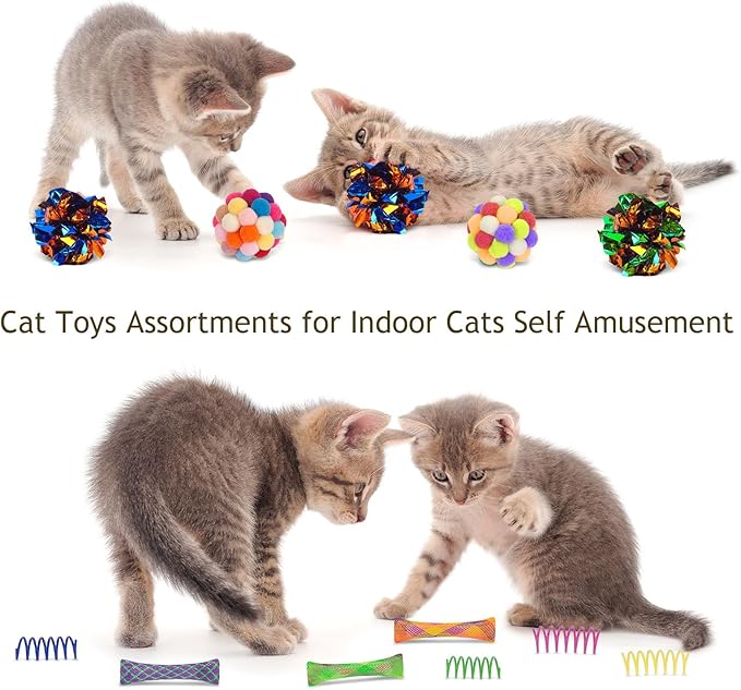 Retro Shaw Cat Toys Pack 25Pcs, Interactive Kitten Toys - Image 7