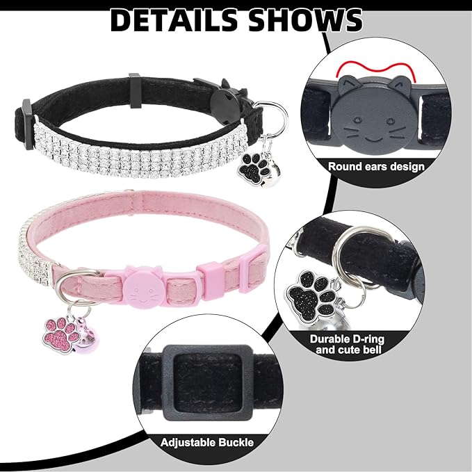 EXPAWLORER Soft Velvet Safe Cat Collars - Image 3