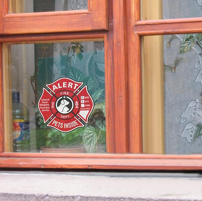 Pet Alert Stickers Static Cling Window Decals Emergency Pets Rescue Sign - Image 7