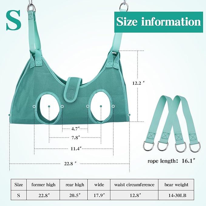 Dog Grooming Hammock for Small Dogs and Cats, Pet Nail Sling Harness Hammock - Image 4