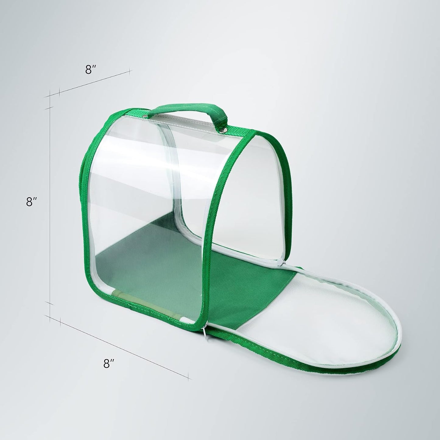 Small Butterfly Habitat, Insect Mesh Cage, Caterpillar Enclosure, Critter Cage, Bug Terrarium Portable Carry Handle Easy to Observe 8 x 8 x 8 Inches