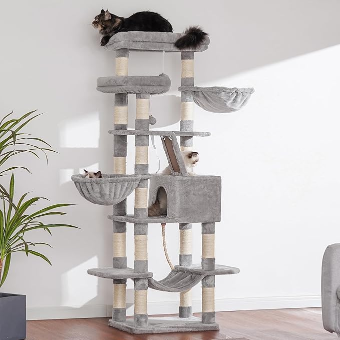 Heybly Cat Tree, 68 inch Multi-Level Cat Tower - Image 4