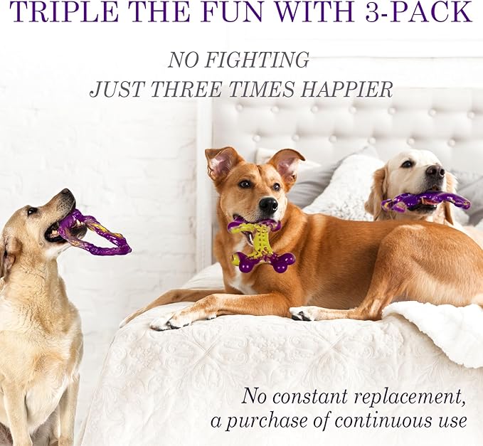 Frienhund Tough Dog Toys for Aggressive Chewers 3 Pack, Indestructible Dog Toys - Image 3