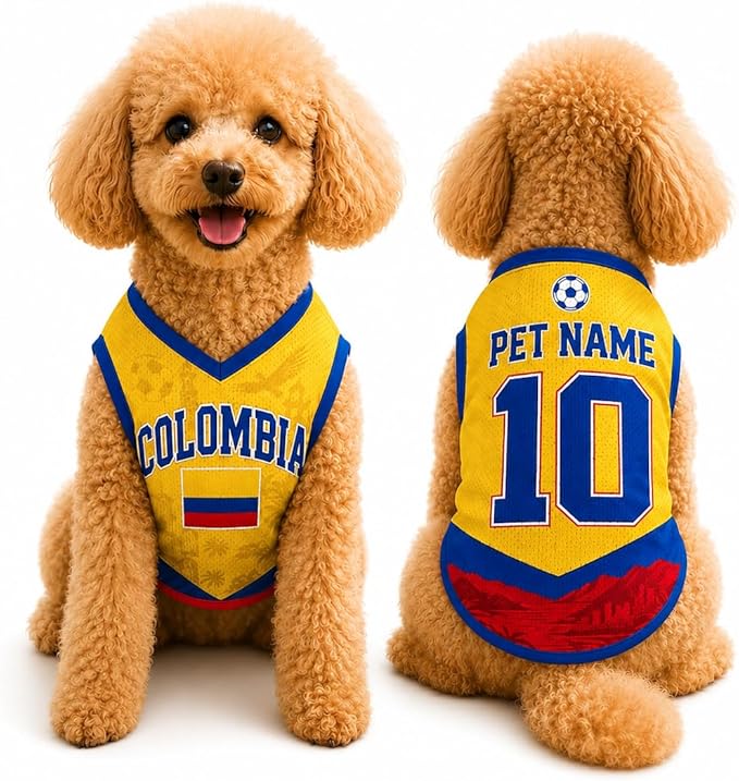 V-DECORPARKS Personalized Pet Soccer Jersey Custom Name Number Dog Cat Football by V-Decorparks