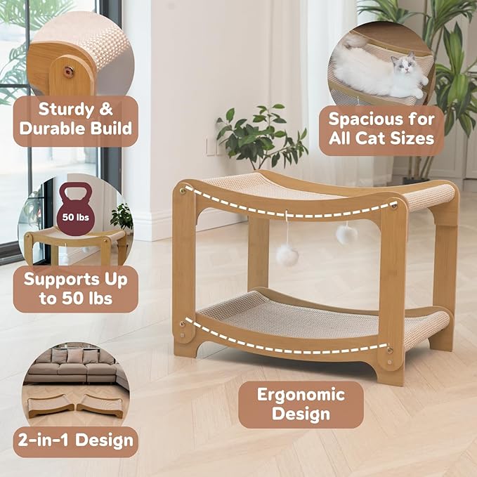 AIXINPET Two-Level Sisal Cat Scratcher Bed - Image 7
