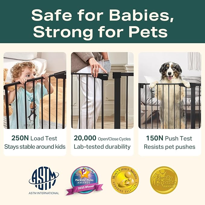 Cumbor 2 Pack 30-46" Baby Gate for Stairs, Mom's Choice Awards Winner-Auto - Image 8