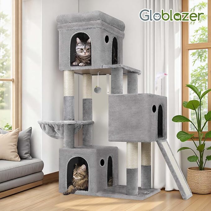 Globlazer 52in Cat Tower for Multiple Indoor Cats, Heavy Duty Multi-Level Cat - Image 7