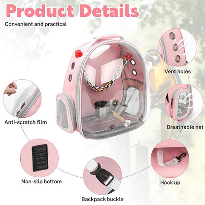 Rypet Bird Carrier Backpack Parrot Portable Breathable Bag Pet Bird Lightweight - Image 3