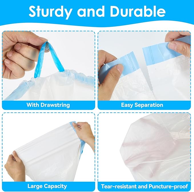 Cat Litter Bags 120 Count, 21.65"x11.8" Drawstring Close Litter Box Liners - Image 5