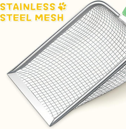 Metal Cat Litter Scoop, Sturdy Litter Cleaner Corner Shovel, Stainless Steel - Image 5