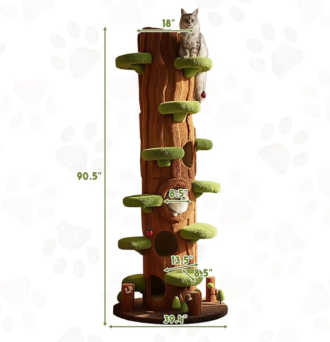 2-Pack 90.5" Tall Cat Tree for Indoor Cats, KAMABOKO Multi-Level Tall Cat Tower - Image 2