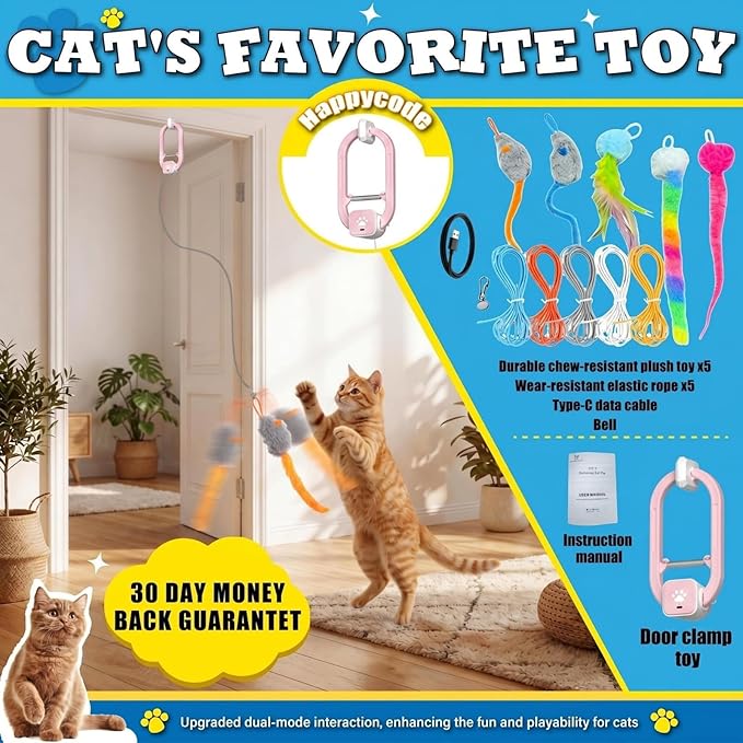 Rechargeable Electric Cat Teaser – Interactive Door Clip Teaser - Image 6