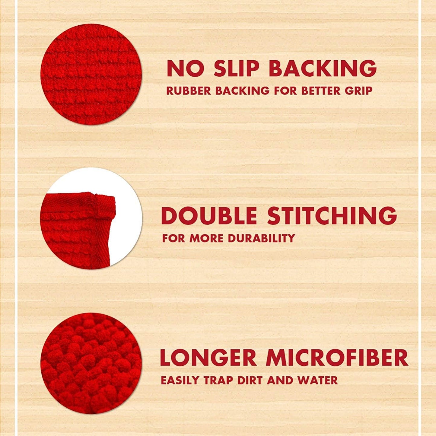 My Doggy Place Microfiber Dog Mat for Muddy Paws, 36" x 26" Red - Absorbent and Quick-Drying Dog Paw Cleaning Mat, Washer and Dryer Safe - Non-Slip Rubber Backed Dog Floor Mat, Large