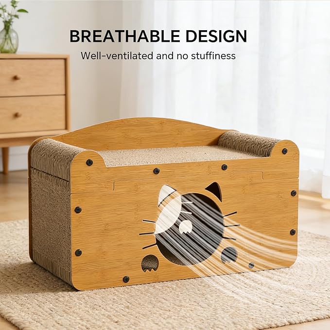 Cat Scratcher House, 2-in-1 Cardboard Cat House - Image 5