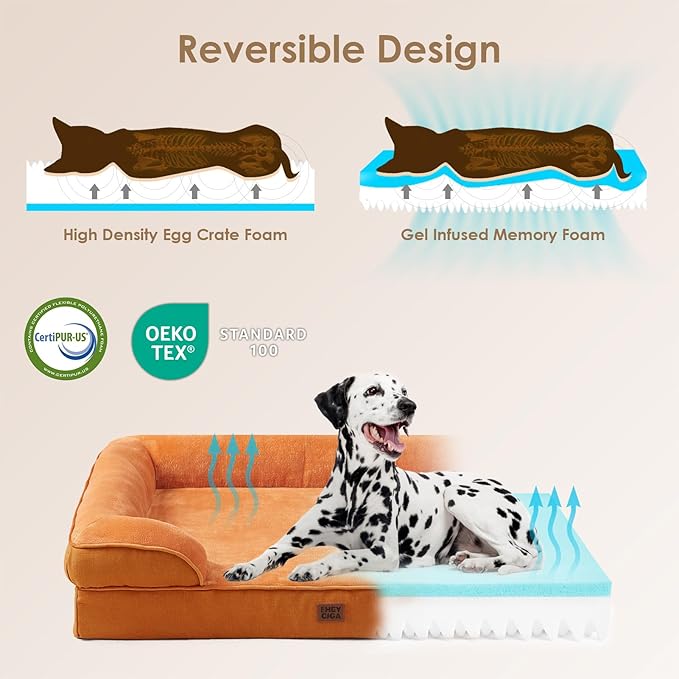 EHEYCIGA Orthopedic Dog Beds for Large Dogs, Waterproof Memory Foam Large Pet - Image 4