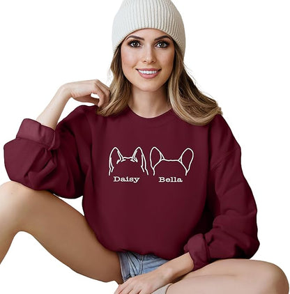 Custom Dog Mom Shirt Personalized Dog Ears Sweatshirt - Image 4