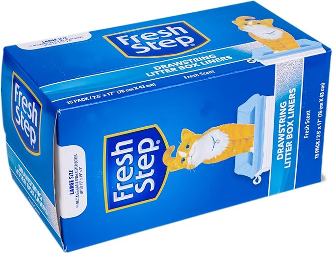 Fresh Step Drawstring Cat Litter Box Liners Scented Heavy Duty Kitty Litter - Image 4