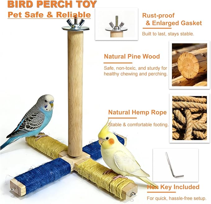 360° Rotating Bird Perch Stand - Image 7