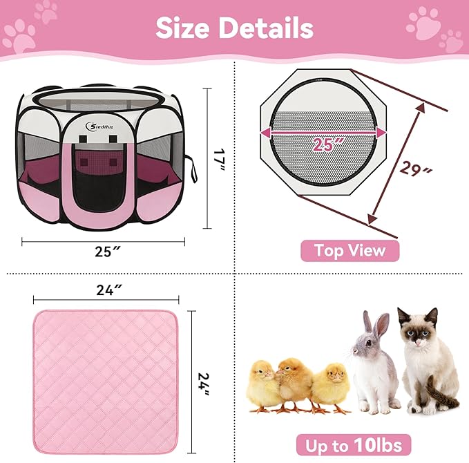 Siedihit Dog Cat Playpen, Puppy Pet Playpen Indoor - Image 7