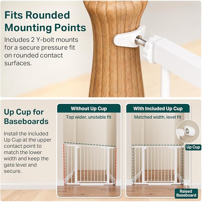 Cumbor 29.7-40.6" Baby Gate for Stairs, Mom's Choice Awards Winner-Dog Gate for - Image 6
