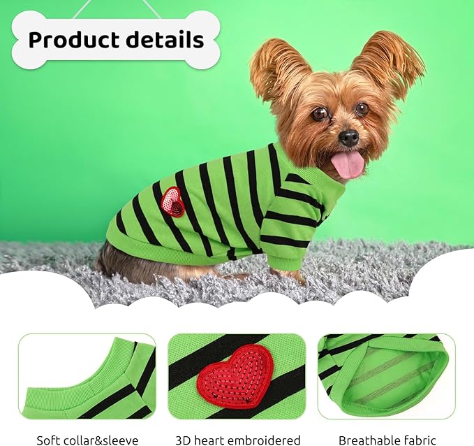 Dog Shirts for Large Dogs, Striped T-Shirts Dog Vest Pet Apparel Tee Shirts - Image 2