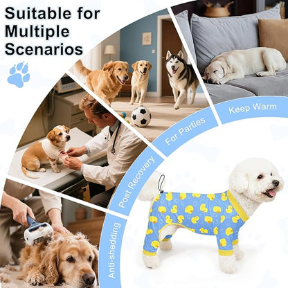 Bienbee Dog Pajamas, 4 Pack Dog Recovery Suit Shedding Suit Cute Soft Puppy - Image 7