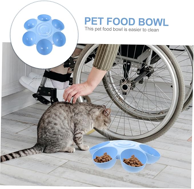 Indoor Flower-Shaped Pet Bowl Multi-Compartment Feeder - Image 5