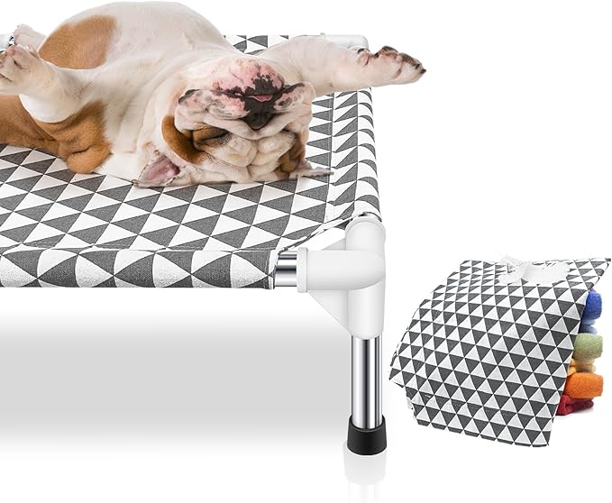 Kuntrust Elevated Outdoor Dog Bed, Medium Size, Cotton Material, Non-Slip Feet - Image 2