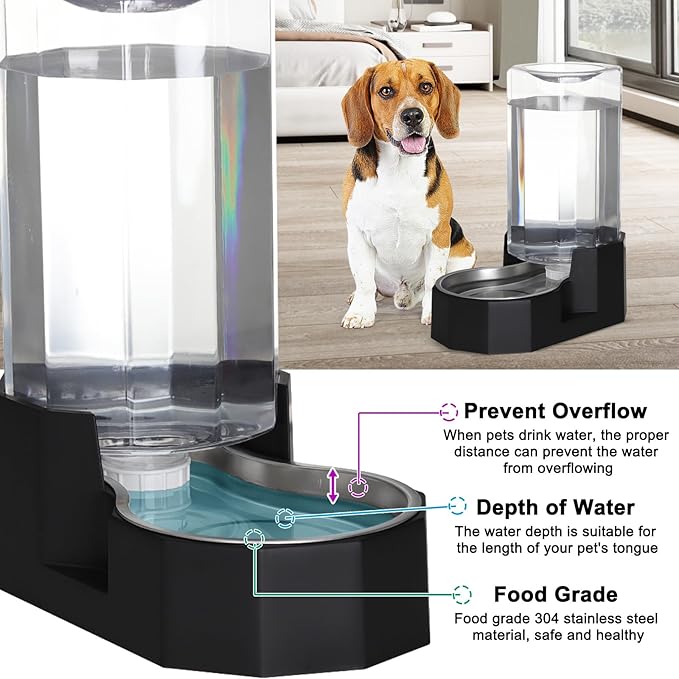Sfozstra Black 8L Gravity Dog Water Dispenser - Image 4