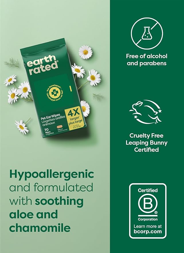 Earth Rated Dog Ear Wipes, Vet-Developed Pet Ear Wipes - Image 7
