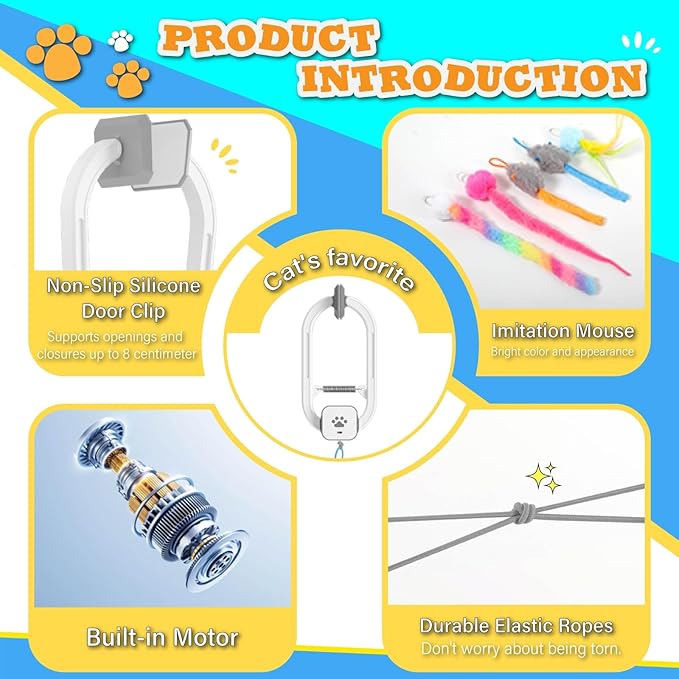 Interactive Cat Toy, Rechargeable Electric Cat Teaser, Hanging Door cat Toy - Image 3