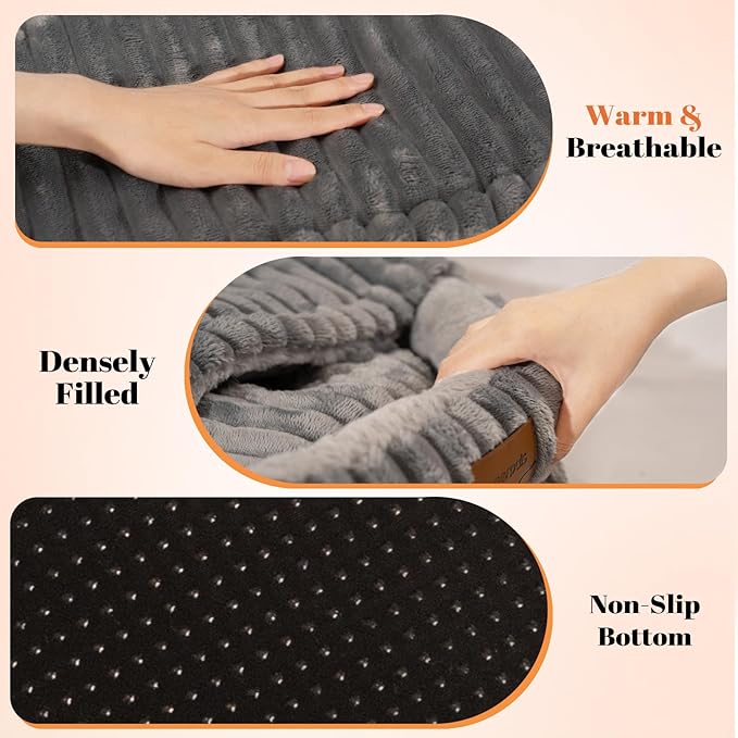 CHEERPALS Cat Cave Bed for Indoor Cats, Washable Covered Cat Bed Hooded Kitty - Image 4